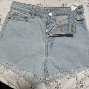 H&M Blue Jean Shorts High-Waisted Distressed